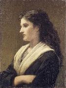 William Morris Hunt Study of a Female Head oil painting